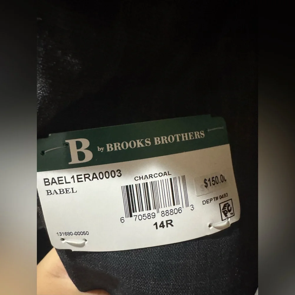 NWT- Boys Brooks Brothers Charcoal Checkered Blazer